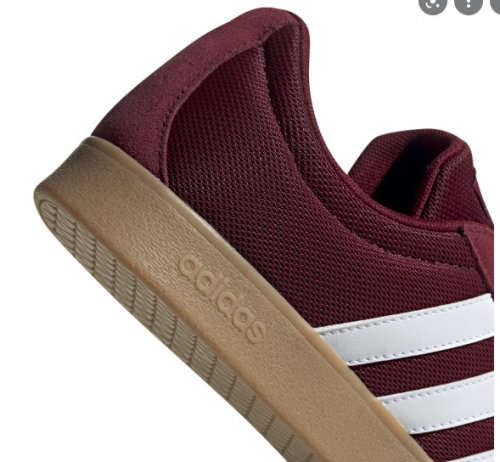 adidas Men's VL COURT 2.0 Burgundy / Cloud White / Core Black EG3983 Size UK 10 (SA 10)