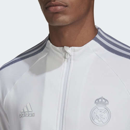 adidas Men's REAL MADRID ANTHEM JACKET White GD4261 Size Large