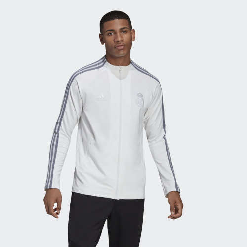 adidas Men's REAL MADRID ANTHEM JACKET White GD4261 Size Large
