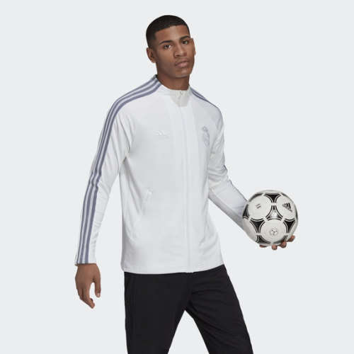 adidas Men's REAL MADRID ANTHEM JACKET White GD4261 Size Large