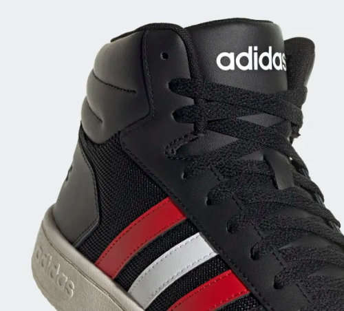 adidas Men's HOOPS 2.0 MID Core Black / Vivid Red / Cloud White FY5198 Size UK 10 (SA 10)