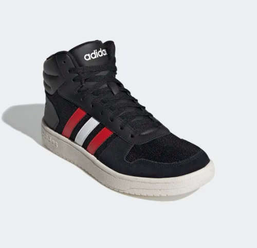 adidas Men's HOOPS 2.0 MID Core Black / Vivid Red / Cloud White FY5198 Size UK 10 (SA 10)