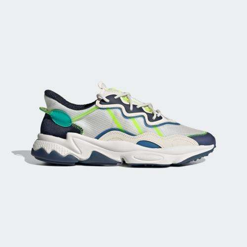 adidas Men's OZWEEGO Chalk White/ Signal Green/ Legend Ink FY3124 Size UK 9.5 (SA 9.5)
