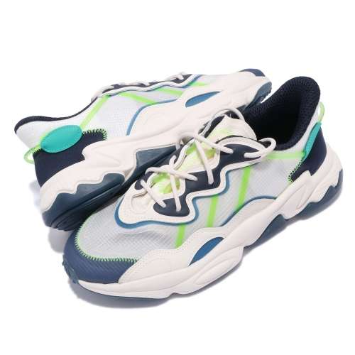adidas Men's OZWEEGO Chalk White/ Signal Green/ Legend Ink FY3124 Size UK 9.5 (SA 9.5)