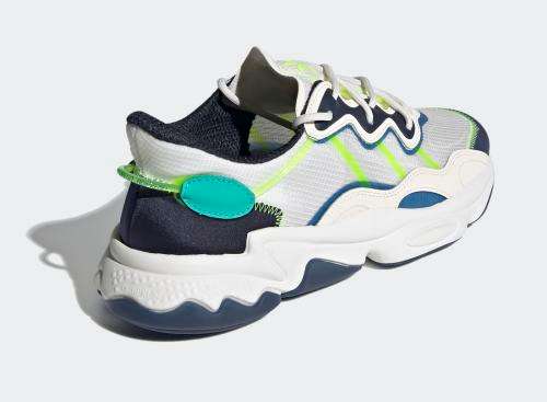 adidas Men's OZWEEGO Chalk White/ Signal Green/ Legend Ink FY3124 Size UK 9.5 (SA 9.5)