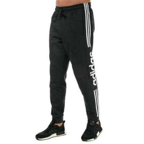 adidas Men`s ESSENTIALS COLORBLOCK COTTON FLEECE PANTS Black FL0296 Size XL