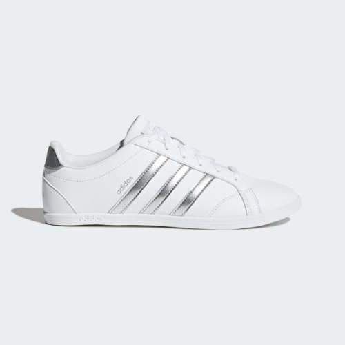 adidas Women`s VS CONEO QT White / Matte Silver DB0135 Size UK 9.5 (SA 9.5)