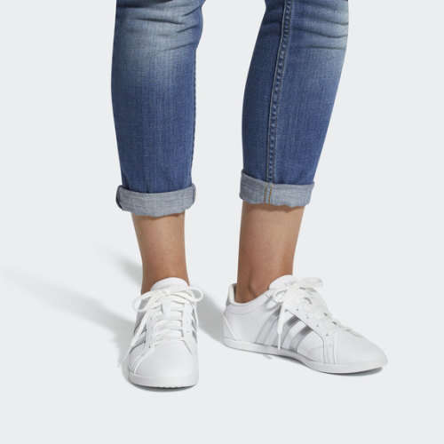 adidas Women`s VS CONEO QT White / Matte Silver DB0135 Size UK 9.5 (SA 9.5)