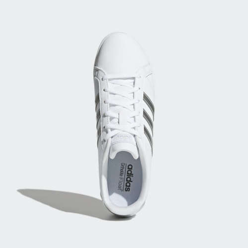 adidas Women`s VS CONEO QT White / Matte Silver DB0135 Size UK 9.5 (SA 9.5)