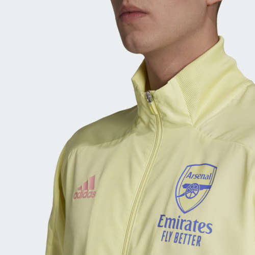 adidas Men's ARSENAL PRESENTATION JACKET Yellow Tint FQ6162 Size Medium