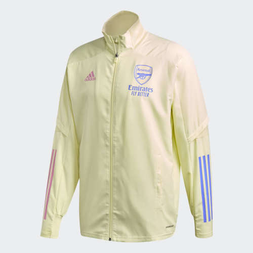 adidas Men's ARSENAL PRESENTATION JACKET Yellow Tint FQ6162 Size Medium