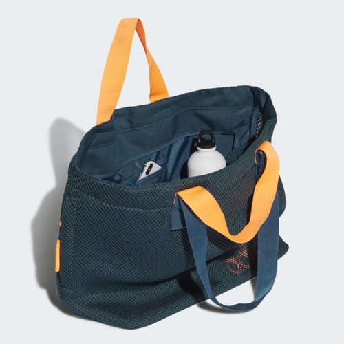 adidas Women's MESH SPORTS TOTE BAG Wild Teal / Screaming Orange Medium GM4548