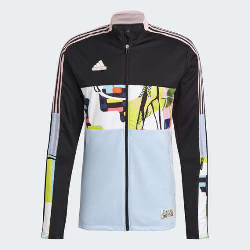 adidas Men's ADIDAS LOVE UNITES TIRO TRACK JACKET Black/Multicolor H50879 Size Large