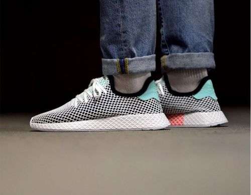adidas Men's Deerupt Runner Core Black/ Easy Green B28076 Size UK 11 (SA 11)