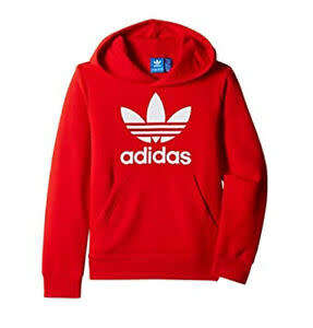 adidas Men`s TREFOIL HOODIE Lush Red FM3783 Size Large