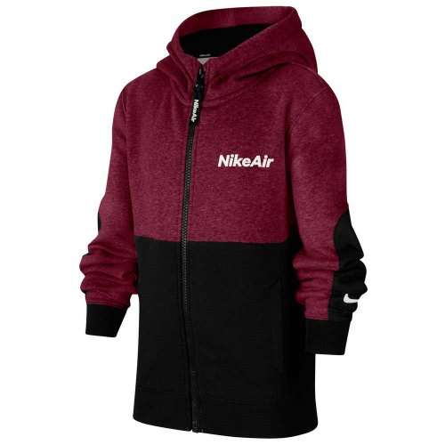 Nike AIR Boys Full Zip Hoodie Beetroot/ Black DJ0664 638 (STD FIT) Size Medium