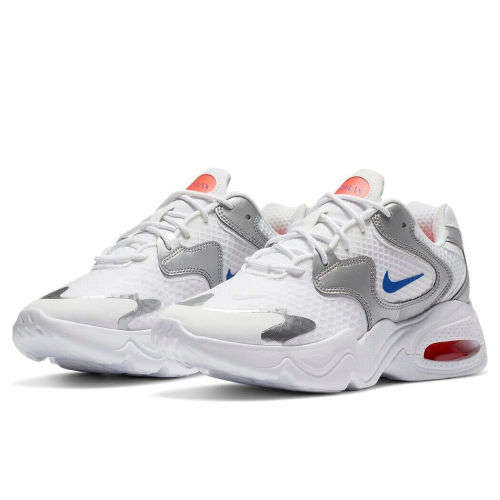 Nike Women`s Air Max 2X White Metallic Silver Racer Blue CK2947 102 Size UK 7 (SA 7)