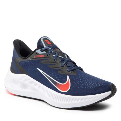 Nike Men`s Zoom Winflo 7 Midnight Navy/ Bright Crimson CJ0291 400 Size UK 8 (SA 8)