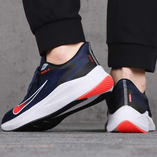 Nike Men`s Zoom Winflo 7 Midnight Navy/ Bright Crimson CJ0291 400 Size UK 8 (SA 8)