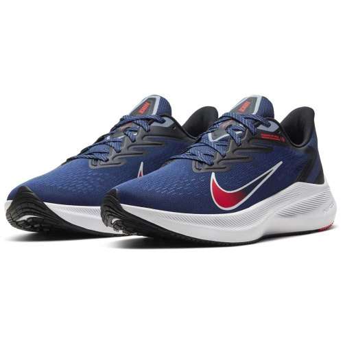 Nike Men`s Zoom Winflo 7 Midnight Navy/ Bright Crimson CJ0291 400 Size UK 8 (SA 8)