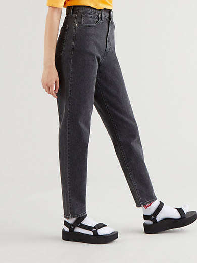 Levi`s® High Waisted Mom Jeans 26986-0000 Black / Gray Size 29 x 27