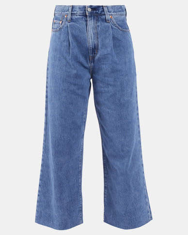 Levi`s® RIBCAGE PLEATED CROPPED JEANS Blue Size 31 x 27