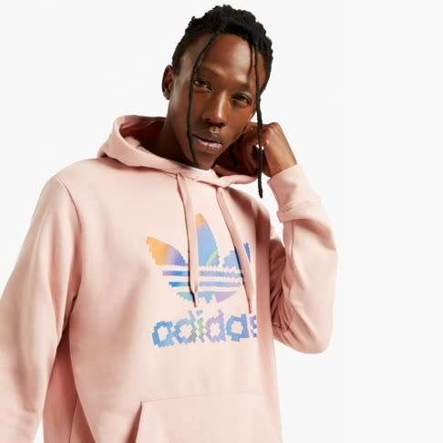 adidas Men`s TREFOIL HOODIE Mauve GA2362 Size Large