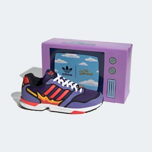 adidas Men`s ZX 1000 SIMPSONS FLAMING MOE Purple/Bright Red/Core Black H05790 Size UK 8 (SA 8)