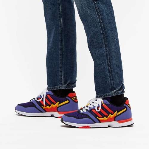 adidas Men`s ZX 1000 SIMPSONS FLAMING MOE Purple/Bright Red/Core Black H05790 Size UK 8 (SA 8)