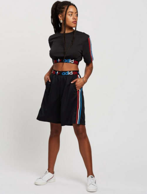 adidas Women`s ADICOLOR TRICOLOR PRIMEBLUE LONG SHORTS GN2934 Size Large