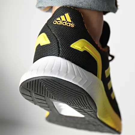 adidas Men`s RUNFALCON 2.0 Core Black / Bright Yellow / Semi Solar Gold GW3670 Size UK 9 (SA 9)