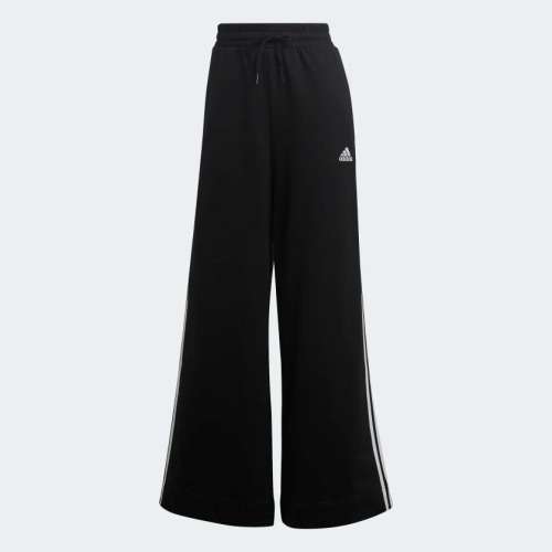 adidas Women`s ADIDAS 3-STRIPES WIDE LEG BLACK PANTS GA2054 Size XL