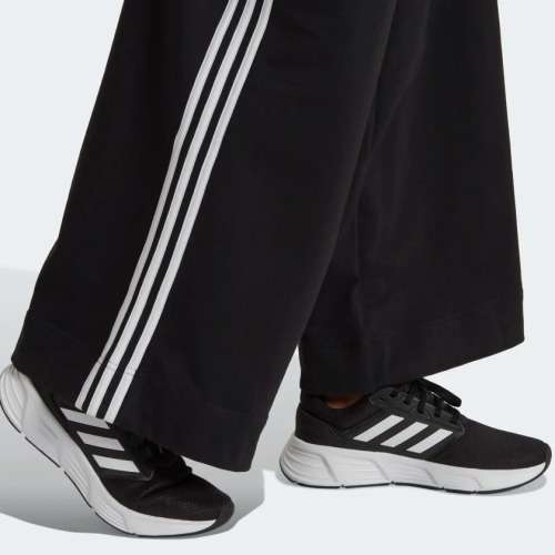 adidas Women`s ADIDAS 3-STRIPES WIDE LEG BLACK PANTS GA2054 Size XL