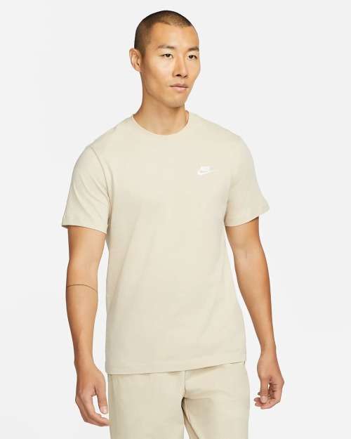 NIKE Men`s Sportswear Club Tee Beige AR4997 206 Size Medium