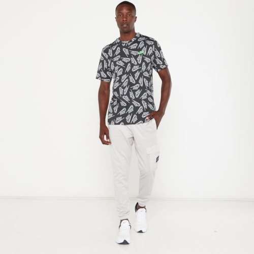 NIKE Men`s Sportswear Tee Essential s Printed AOP H21 Black/Grey DD3464 103 Size XL