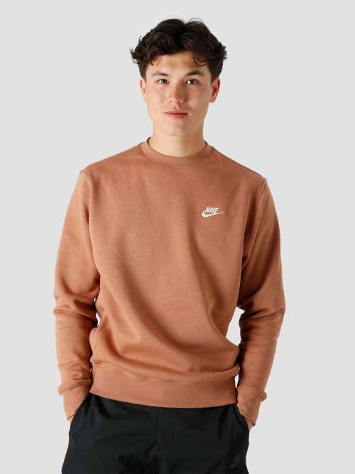 NIKE Men`s Sportswear Club Crew Mineral Clay BV2662 215 Size Medium