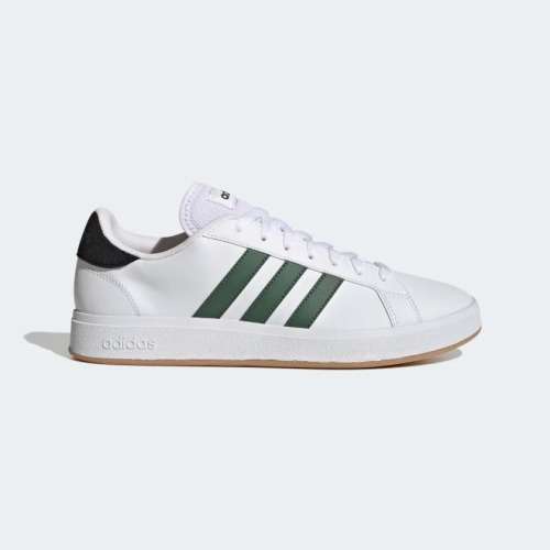 adidas Men`s Grand Court Base 2.0 Cloud White/ Green Oxide/ Gum GY9863 Size UK  9 (SA 9)
