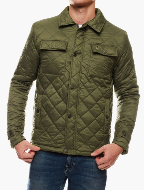 Men`s PRINGLE OF SCOTLAND Full Zip Padded Jacket KHAKI (Slim Fit) Extra Large