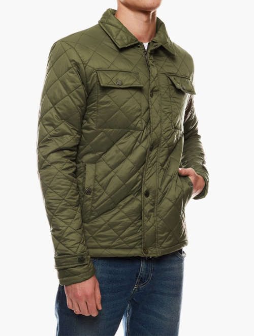 Men`s PRINGLE OF SCOTLAND Full Zip Padded Jacket KHAKI (Slim Fit) Extra Large