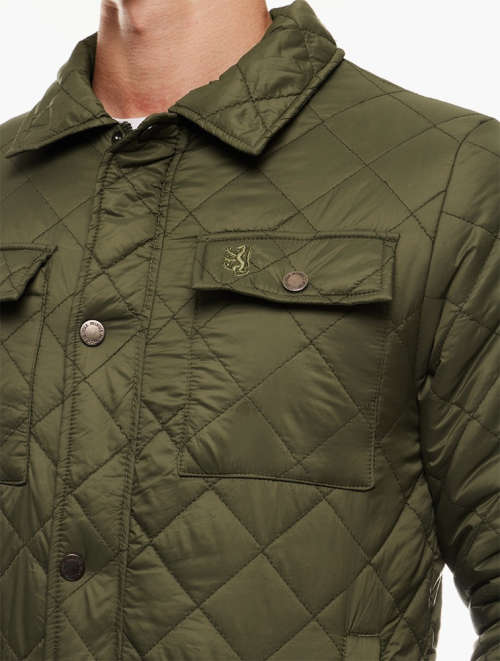 Men`s PRINGLE OF SCOTLAND Full Zip Padded Jacket KHAKI (Slim Fit) Extra Large