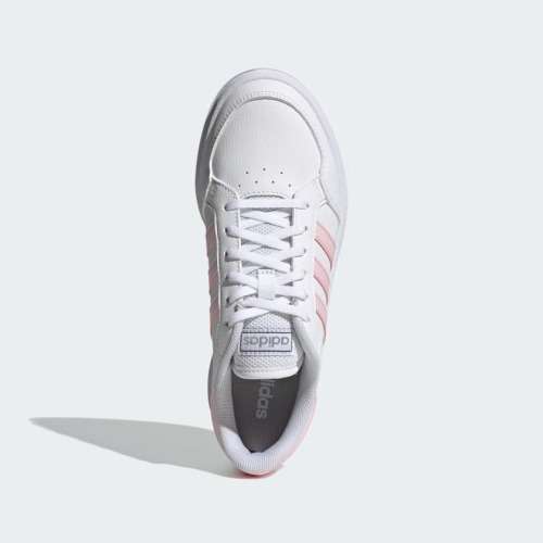 adidas Women`s BREAKNET Cloud White / Clear Pink / Silver Metallic FZ2466 Size UK 5 (SA 5)