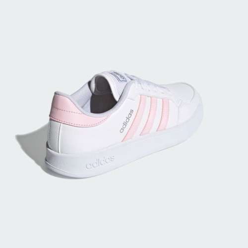 adidas Women`s BREAKNET Cloud White / Clear Pink / Silver Metallic FZ2466 Size UK 5 (SA 5)