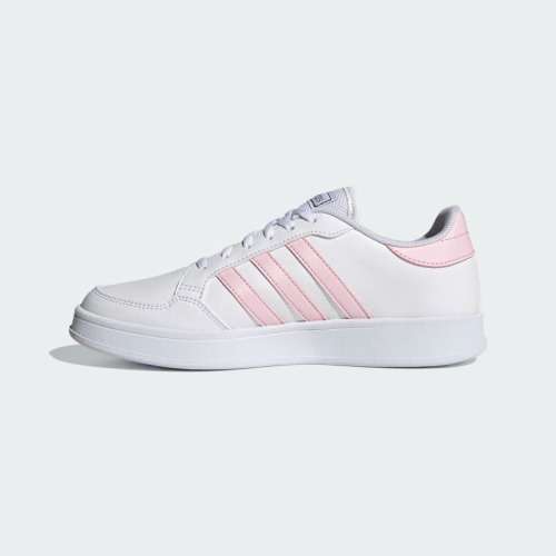 adidas Women`s BREAKNET Cloud White / Clear Pink / Silver Metallic FZ2466 Size UK 5 (SA 5)