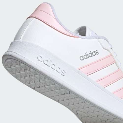 adidas Women`s BREAKNET Cloud White / Clear Pink / Silver Metallic FZ2466 Size UK 5 (SA 5)