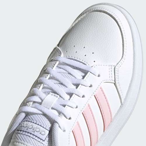 adidas Women`s BREAKNET Cloud White / Clear Pink / Silver Metallic FZ2466 Size UK 5 (SA 5)