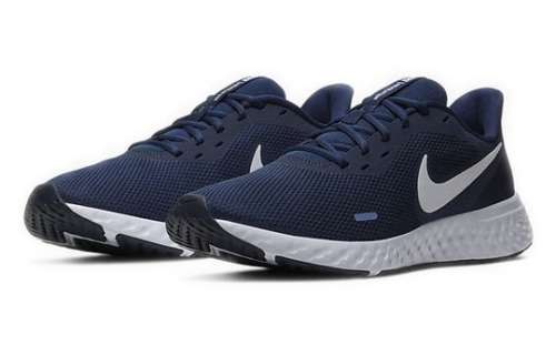 Nike Men`s REVOLUTION 5 Midnight Navy/ White BQ3204 400 Size UK 10 (SA 10)