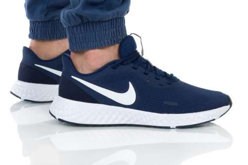 Nike Men`s REVOLUTION 5 Midnight Navy/ White BQ3204 400 Size UK 10 (SA 10)