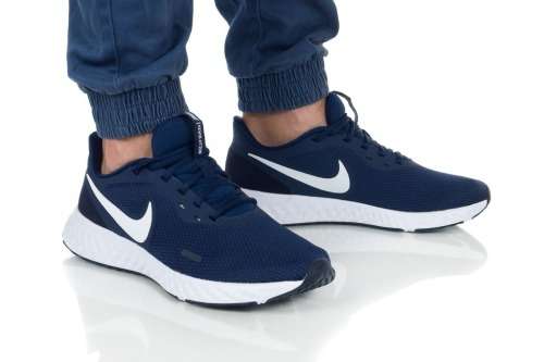 Nike Men`s REVOLUTION 5 Midnight Navy/ White BQ3204 400 Size UK 10 (SA 10)