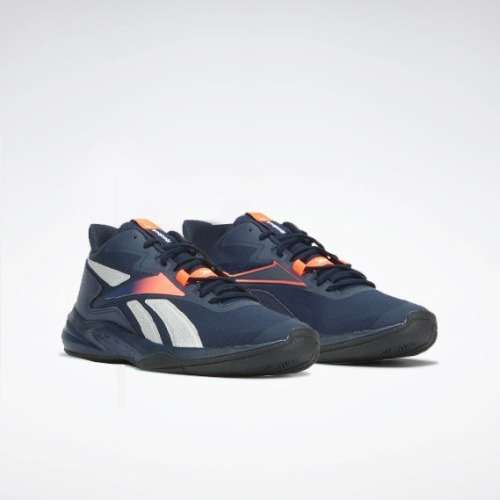 Reebok Men`s MORE BUCKETS Vector Navy/ Orange Flare/ Vector Blue GY6296 Size UK 8 (SA 8)