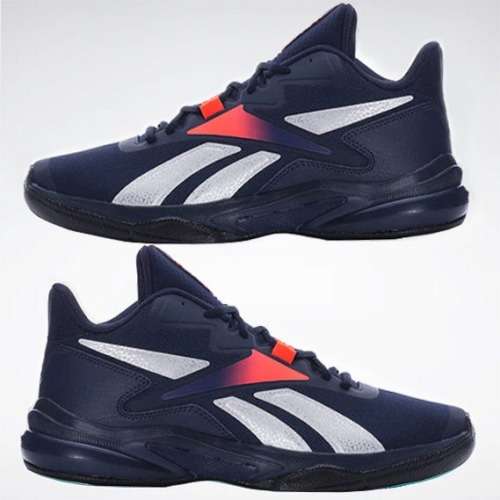 Reebok Men`s MORE BUCKETS Vector Navy/ Orange Flare/ Vector Blue GY6296 Size UK 8 (SA 8)